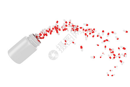 瓶装药丸白色容器飞行塑料胶囊药物治疗图形药剂药品图片
