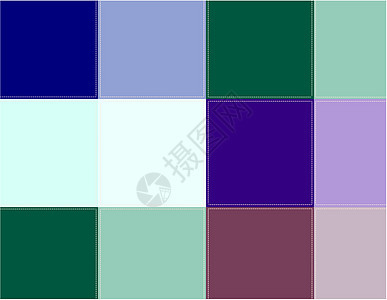 彩色方形粘贴纺织品瓶子紫色缝合蓝色插图棕色数字绿色绘画图片