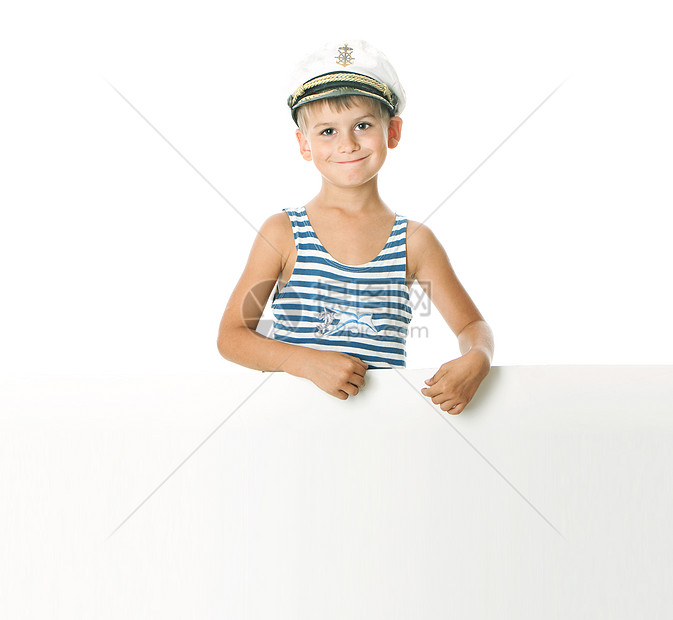 男孩拿着横幅教育游客衣服学校广告牌手臂广告海报派对标语图片