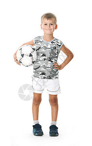 男孩足球球手玩家休闲白色自由闲暇竞赛活动孩子快乐男性图片