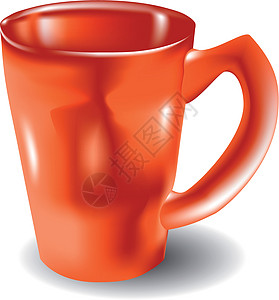 橙色杯子白色陶瓷橙子红色图片