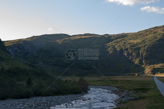 照片来自挪威风景荒野森林游客山脉天空旅游蓝色景观瀑布图片