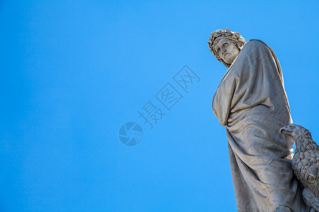 但丁雕像广场风景蓝色喜剧文学游客旅行艺术天空旅游图片