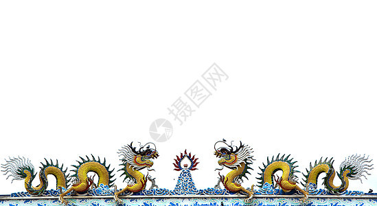 孤立的龙宗教艺术刺刀雕像信仰动物金子财富传统寺庙图片