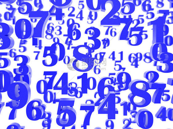 数字混合体代码计算密码数学概念蓝色白色插图图片