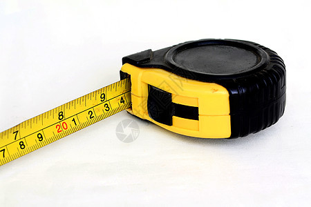 测量磁带工具白色乐器金属木工厘米建造黄色统治者仪表图片