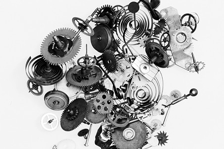 破碎时钟工作机制车轮机械工具时间仪器轮子齿轮棘轮宏观手表图片