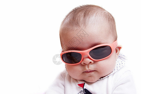 带墨镜的婴儿幸福网络乐趣头发女孩帽子孩子裙子工作室眼镜图片