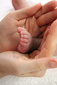 婴儿脚鞋底手掌镜头脚趾特写白色压痛皮肤新生儿童年图片