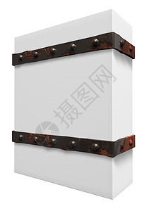 装有铁带的包装压花铆钉控制板秘密木板酒吧纸盒盒子技术插图图片