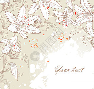 花卉背景庆典叶子插图绘画纺织品斑点季节风格装饰草图图片