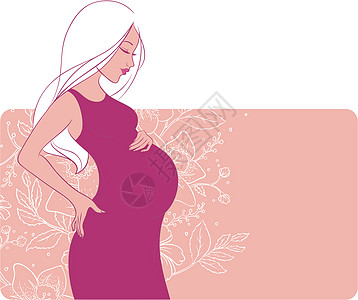 怀孕妇女生活女性父母草图女孩母亲头发腹部妈妈身体图片