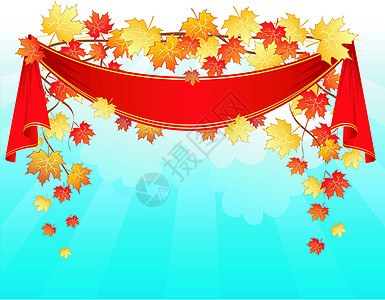 秋叶背面橙子横幅网络叶子插图购物空白植物学植物框架图片
