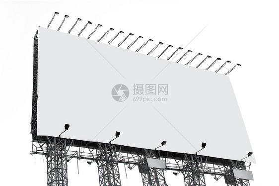 大型白色空白广告牌横幅海报框架促销账单宣传插图营销商业木板图片