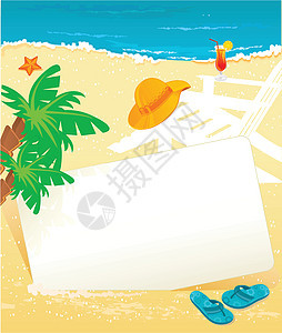 夏季热带标语阳光季节海星岛屿网络巡航横幅玩具凉鞋乐趣图片