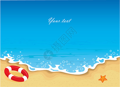 海滩海星夏季热带标语旅行页岩气候记忆玩具乐趣横幅面具假期情调插画