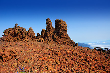拉帕尔马的卢洛斯穆沙科斯石块海拔火山孤独土地地质学编队首脑地标公园天空图片