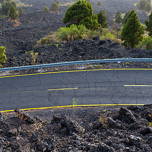 火山熔岩景观中La Palma公路详情图片