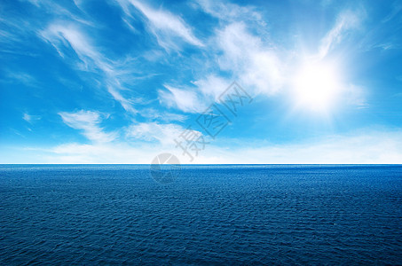 海与完美的天空季节海浪生态环境日落海景天空热带蓝色反射图片