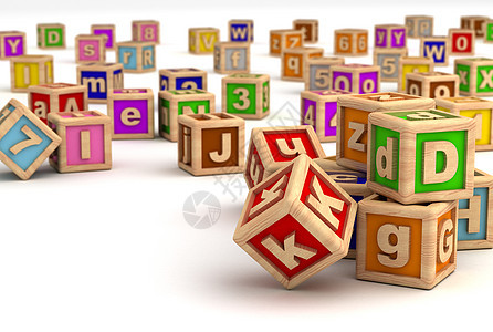 教育休闲立方体形状数字绘图低角度玩具计算机字母图像图片