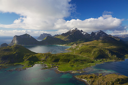 洛弗顿群岛悬崖风景山峰峡湾山顶全景山脉图片