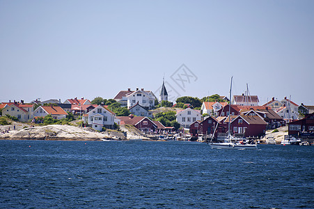 瑞典 Kaeringoen渔村刀具建筑桅杆渔船帆船岛屿港口船屋码头图片