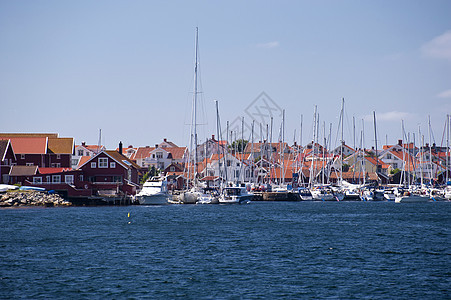 瑞典 Kaeringoen建筑码头村庄渔船岛屿船屋小岛旅行港口帆船图片