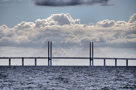 Oeresund大桥基础设施天气高桥气氛戏剧性建筑图片