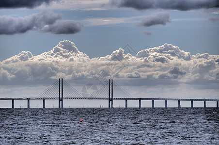 Oeresund大桥基础设施高桥气氛天气戏剧性建筑图片