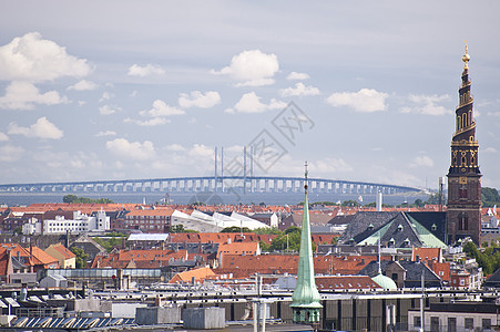 哥本哈根地平线剪影历史性中心市政历史建筑城市大都市房屋图片