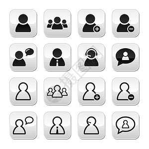 用户具体化按钮集-商务人士 客户服务 办公室职员图片