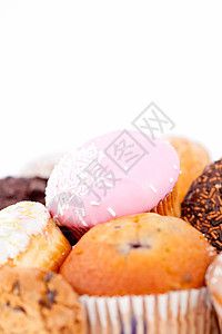 贴上糖糖的蛋糕甜甜圈甜点烹饪糖粉巧克力美食家食物烘烤图片