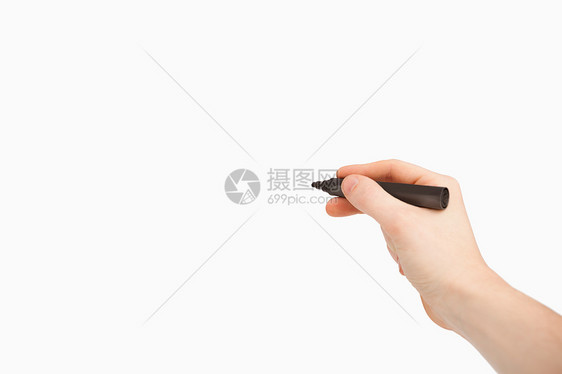 指着空白空格时握着黑笔的手指图片