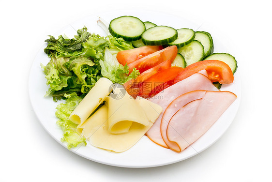 低 GI黄瓜食物种子用餐午餐立方体猪肉低脂肪蔬菜绿色图片
