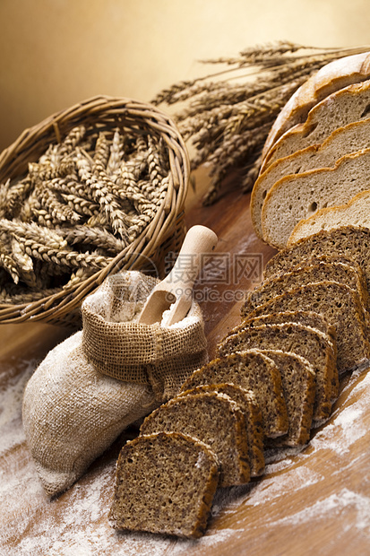 传统面包包子核桃谷物小麦面包师饮食面粉面团纤维种子图片