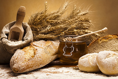 面包面包的摊分脆皮面团面包师饮食种子厨房早餐糕点核桃包子图片
