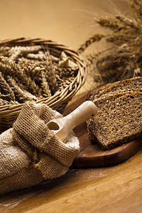 面粉和传统面包脆皮粮食小麦种子核桃酵母包子糕点谷物饮食图片