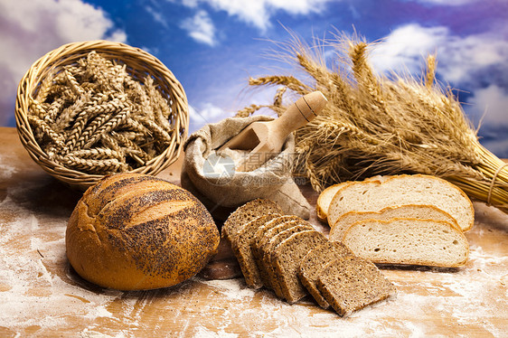 传统面包面包师种子核桃粮食饮食包子糕点小麦食物面团图片