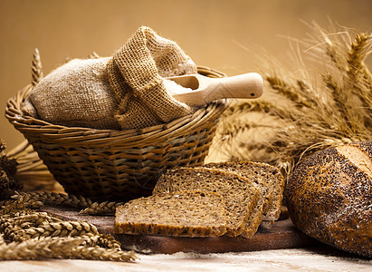 烘烤商品 面包粮食农业脆皮小麦酵母食物种子饮食糕点早餐背景图片