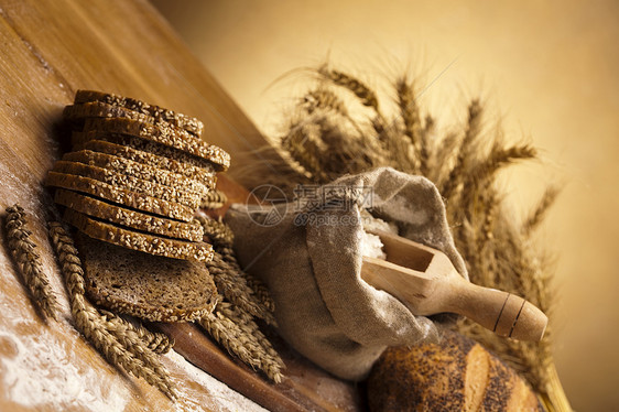 传统面包面团纤维糕点种子小麦美食农业粮食酵母核桃图片