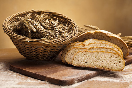 传统面包饮食包子谷物种子厨房面团纤维粮食早餐面包师图片