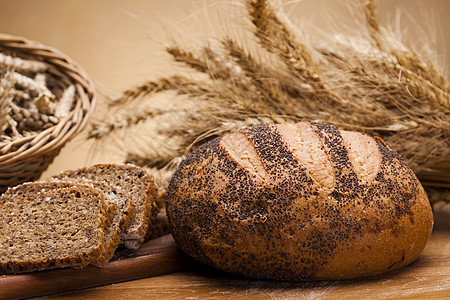 烘烤商品 面包面包师面团糕点厨房酵母核桃面粉纤维包子种子背景图片
