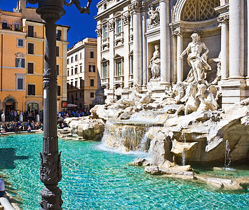 罗马的特雷维不老泉纪念碑旅游太阳雕像雕塑天空雕刻地标艺术喷泉图片