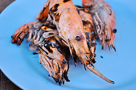 烤虾餐厅饮食海鲜炙烤动物小吃贝类美食食物午餐图片