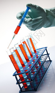 各种实验室玻璃器件 实验液体彩虹青色紫色管子技术危害解决方案化学药品图片