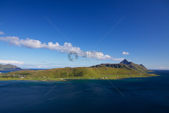 洛福顿岛风景峡湾全景图片