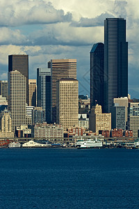 西雅图天线景观办公室海岸城市天际摩天大楼风景建筑天空市中心图片