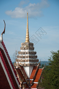 亚拉 泰王国的胡古安神庙切地宗教艺术天空寺庙金子佛塔图片