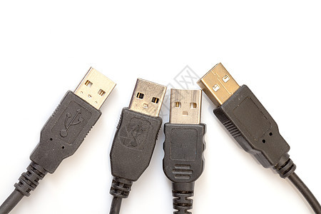 堆积USB 杰克插头外设电子硬件黑色港口连接器电脑电缆金属图片