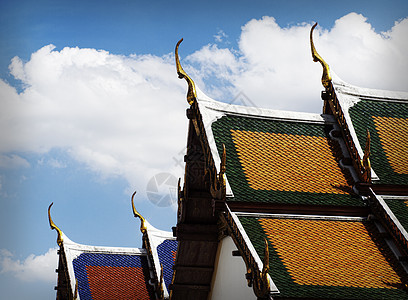 曼谷泰国寺庙旅行建筑学天空瓷砖地标建筑屋顶宗教图片